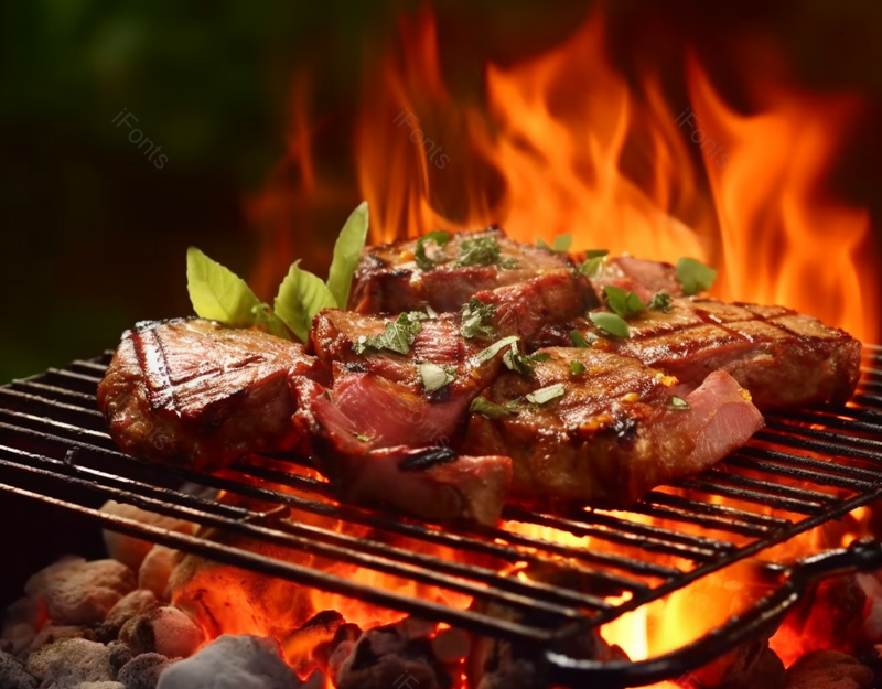 火焰中的牛排,高清,摄影图,摄影图片,图片大全,摄影图免费下载